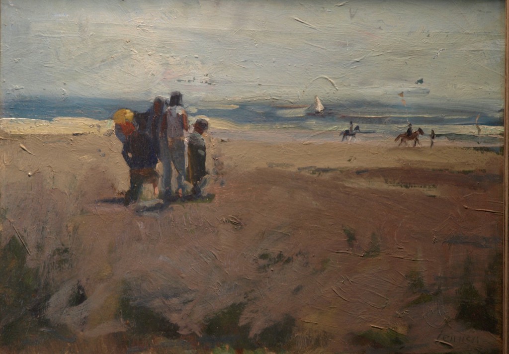 Day at the Beach, Oil on Canvas, 14 x 18 Inches, by Bernard Lennon, $375