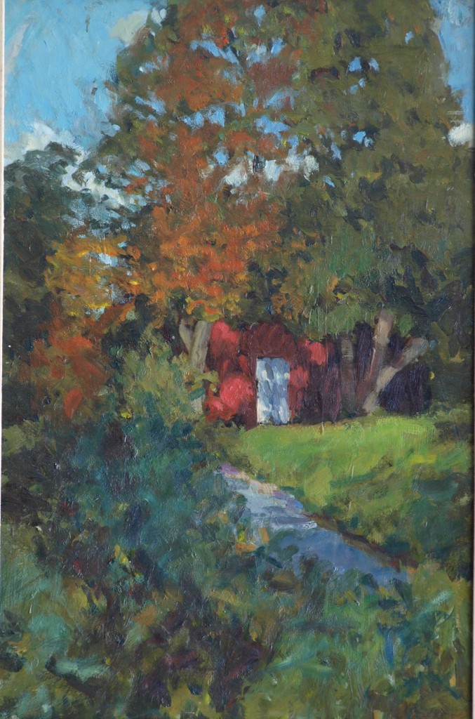 Hattie's Barn, Oil on Canvas, 16 x 24 Inches, by Bernard Lennon, $650