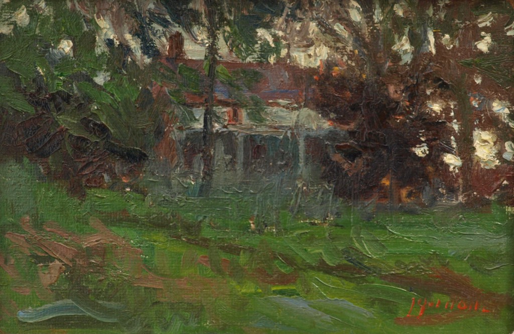The Strid House, Oil on Panel, 8 x 12 Inches, by Bernard Lennon, $200